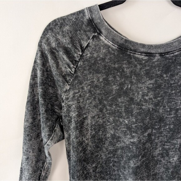 Pilcro Anthropologie Elissa Ruched Shoulder Top M Black Grey 100% Cotton - Picture 3 of 11
